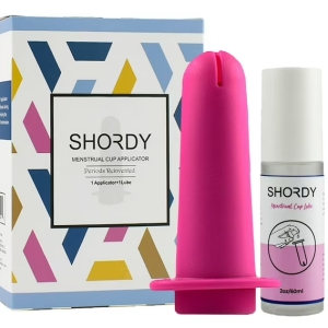 SHORDY Applicator Tool for Menstrual Cups with Lube Gel (2oz) Easy Insertion Eco Friendly and Works with Most Cups