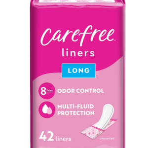 Carefree Panty Liners, Long, Unscented, 42 Count